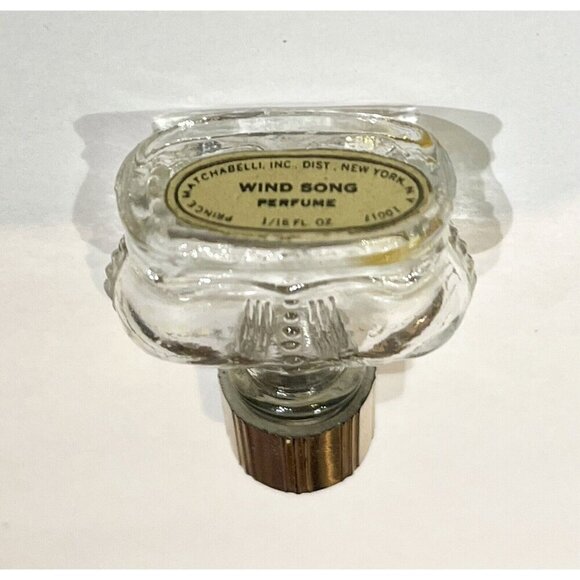 Prince Matchabelli WIND SONG Mini Perfume Bottle 1.5” Empty Crown 1/16oz Sample - Picture 4 of 6